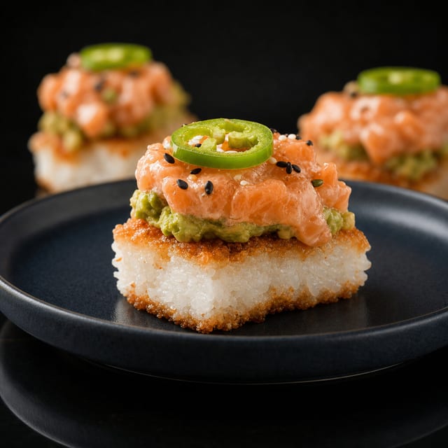 CRISPY RICE SPICY SALMON.