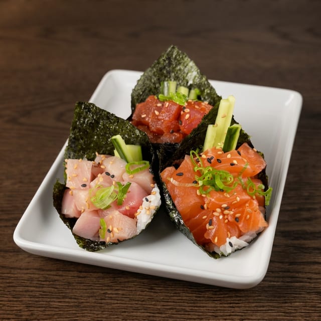 3 Hand Rolls, Chef Choice.