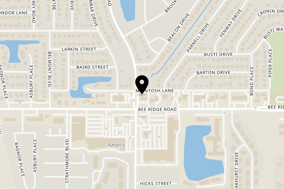 Map showing the location of Blue Koi Sushi on 3801 McIntosh Rd in Sarasota